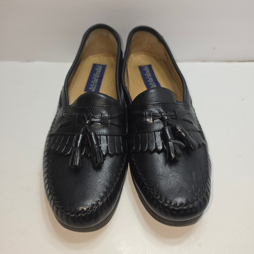 Giorgio Brutini Le Glove Mens Black Leather Kiltie Tassel Loafers 9 D 6501-1